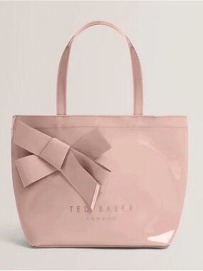Ted Baker Blush Patent Tote with Bow Accent